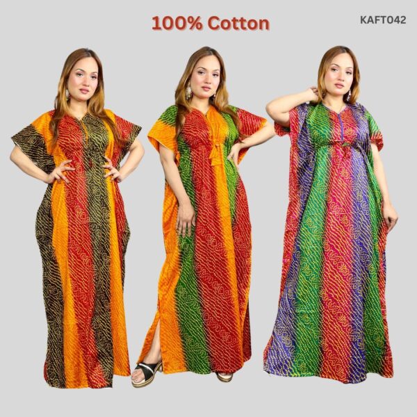 100% Cotton Cunri Print Kaftan Maxi Combo Pack of 3 (KAFT042)