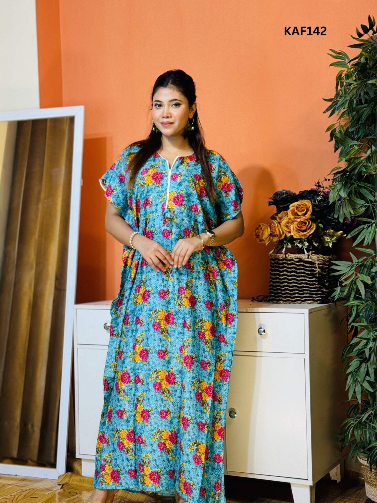 China Linen Kaftan Maxi KAF142 - Image 1