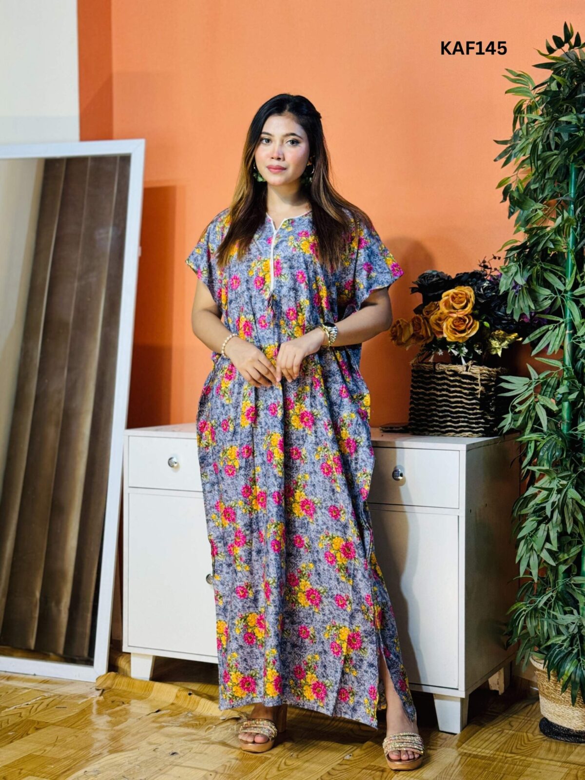 China Linen Kaftan Maxi KAF145 - Image 1
