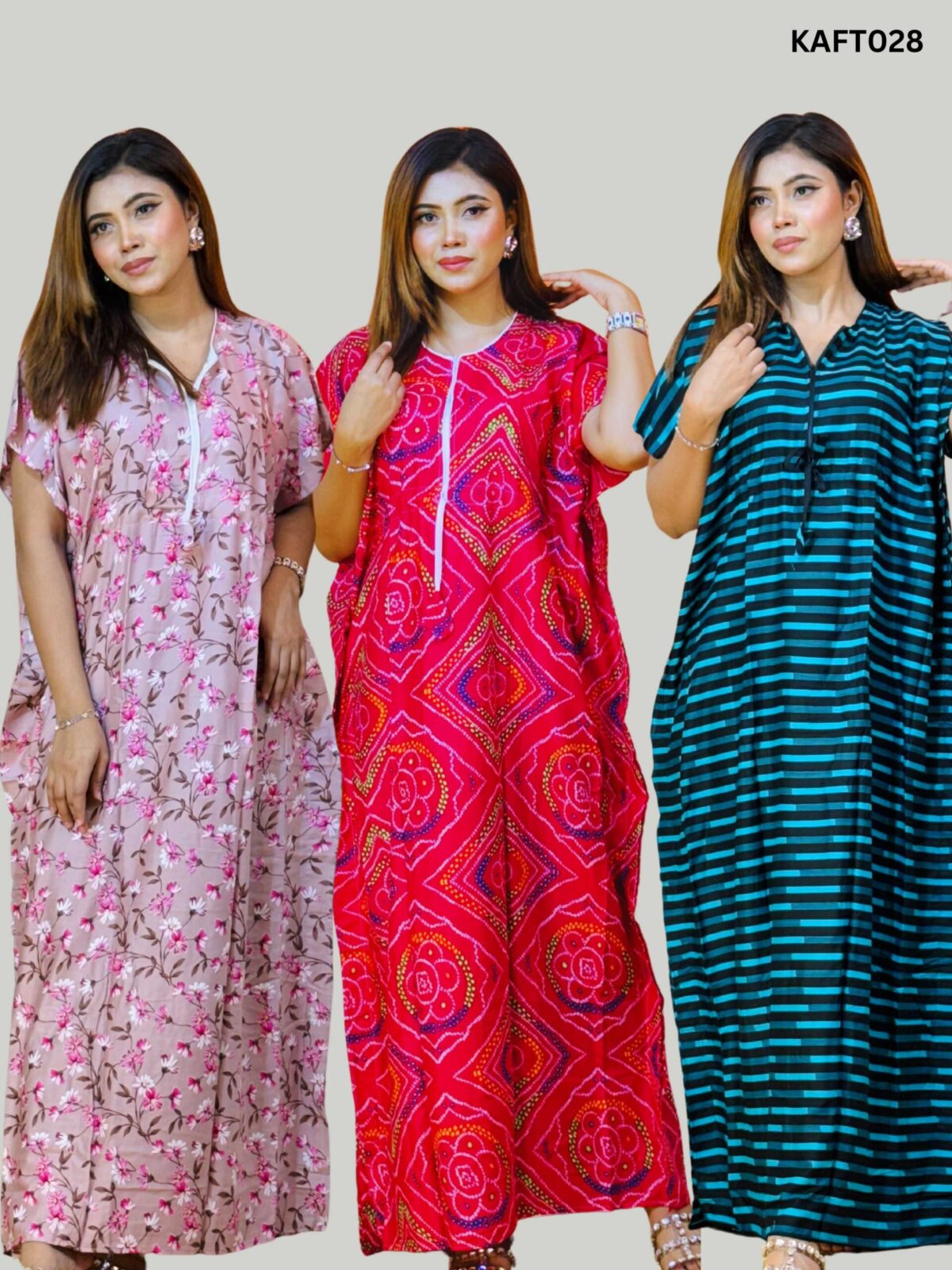 Long Kaftan Maxi Combo Pack of 3 (KAFT028) - Image 1
