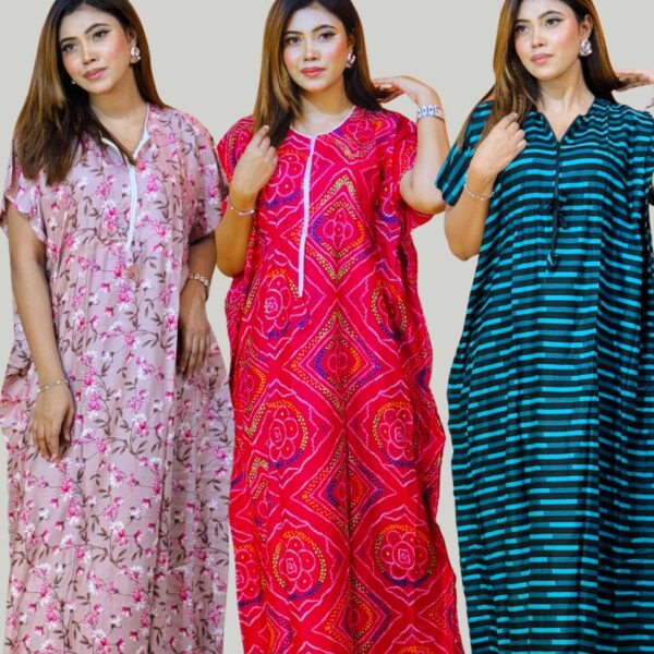 Long Kaftan Maxi Combo Pack of 3 (KAFT028)