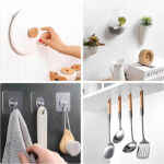 Hanger Hook ১০ Piece For Bathroom Transparent Strong Self Adhesive Door Wall Hanger Hooks | হ্যাঙ্গার হুক - Image 3
